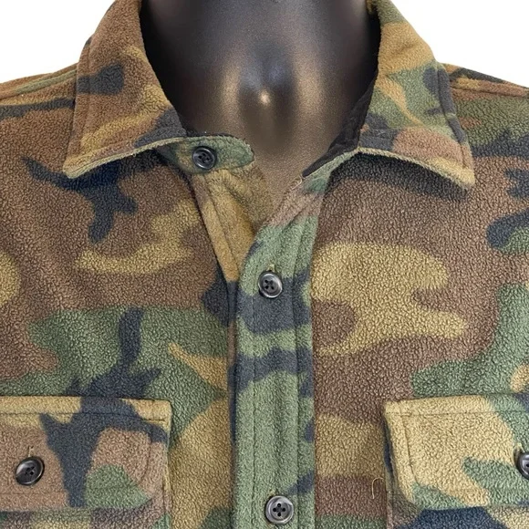 SOLD- Vans Off The Wall Camo Shirt Jacket Mens Medium Long Sleeve Fleece Classic - Picture 3 of 13